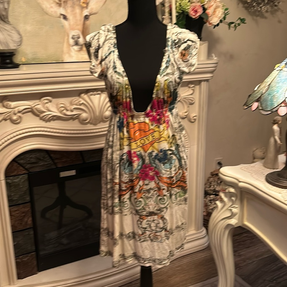Large elan boutique tattoo print dress
